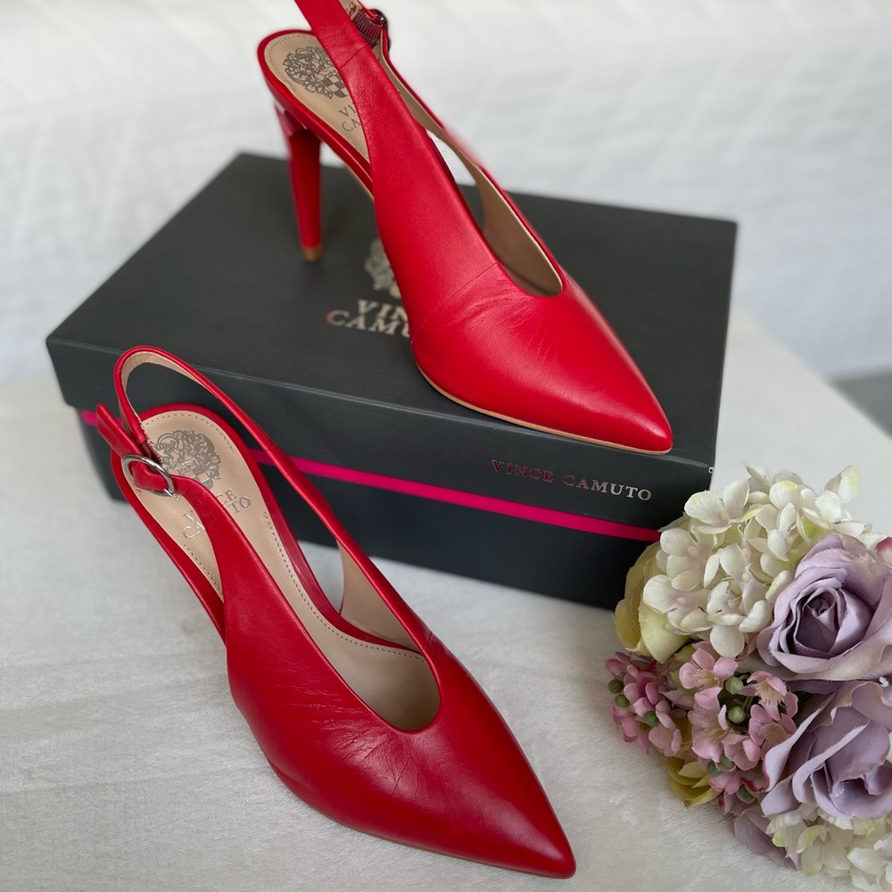 Vince Camuto Pop Red Semi Cromo Heels